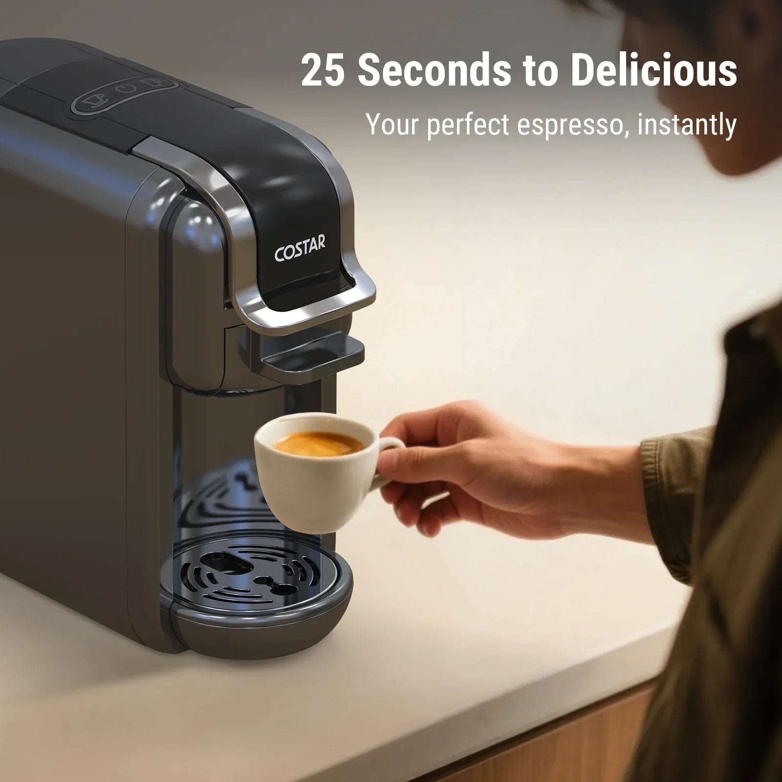 Espresso Maker for Nespresso Capsule & Coffee Powder