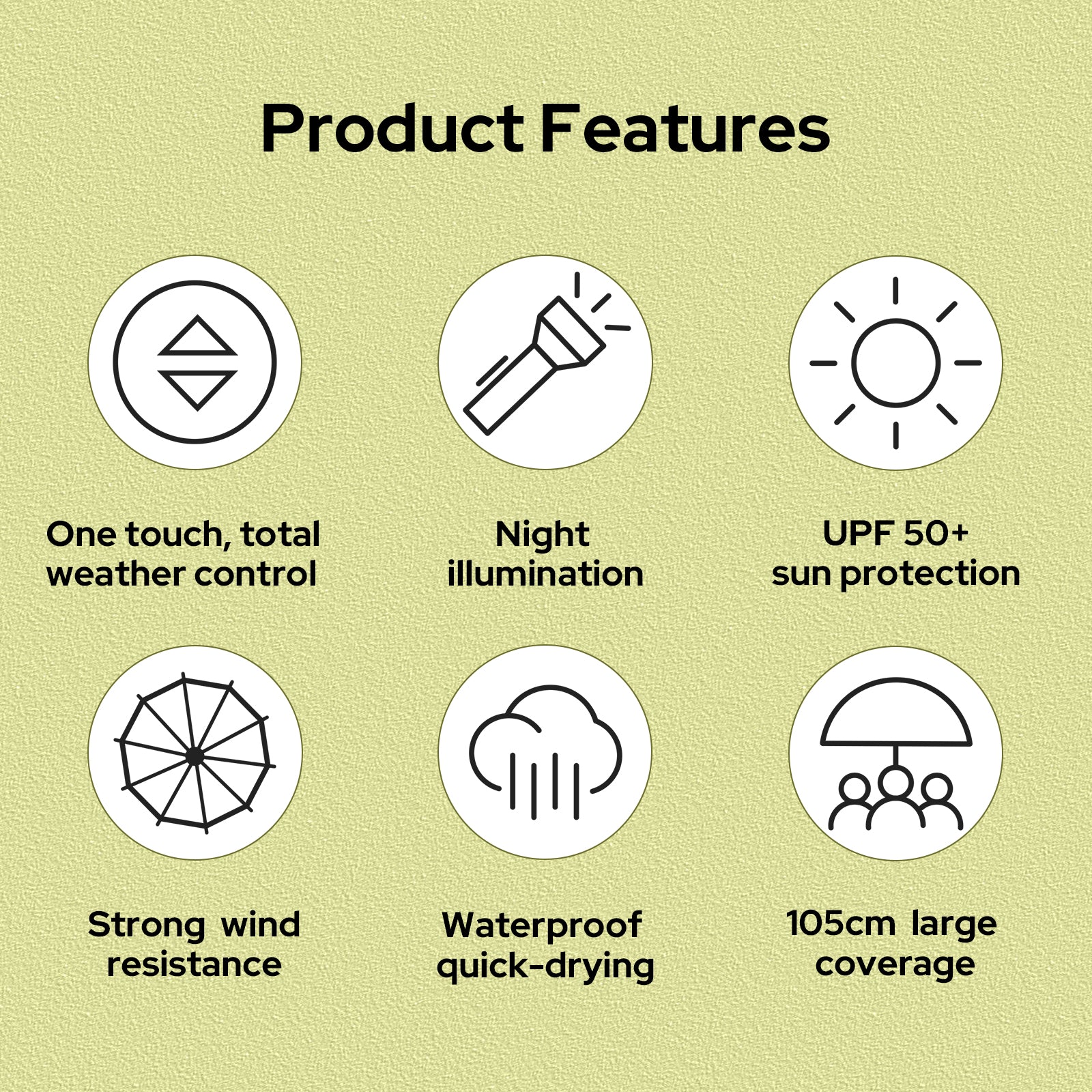 Foldable Umbrella with Light