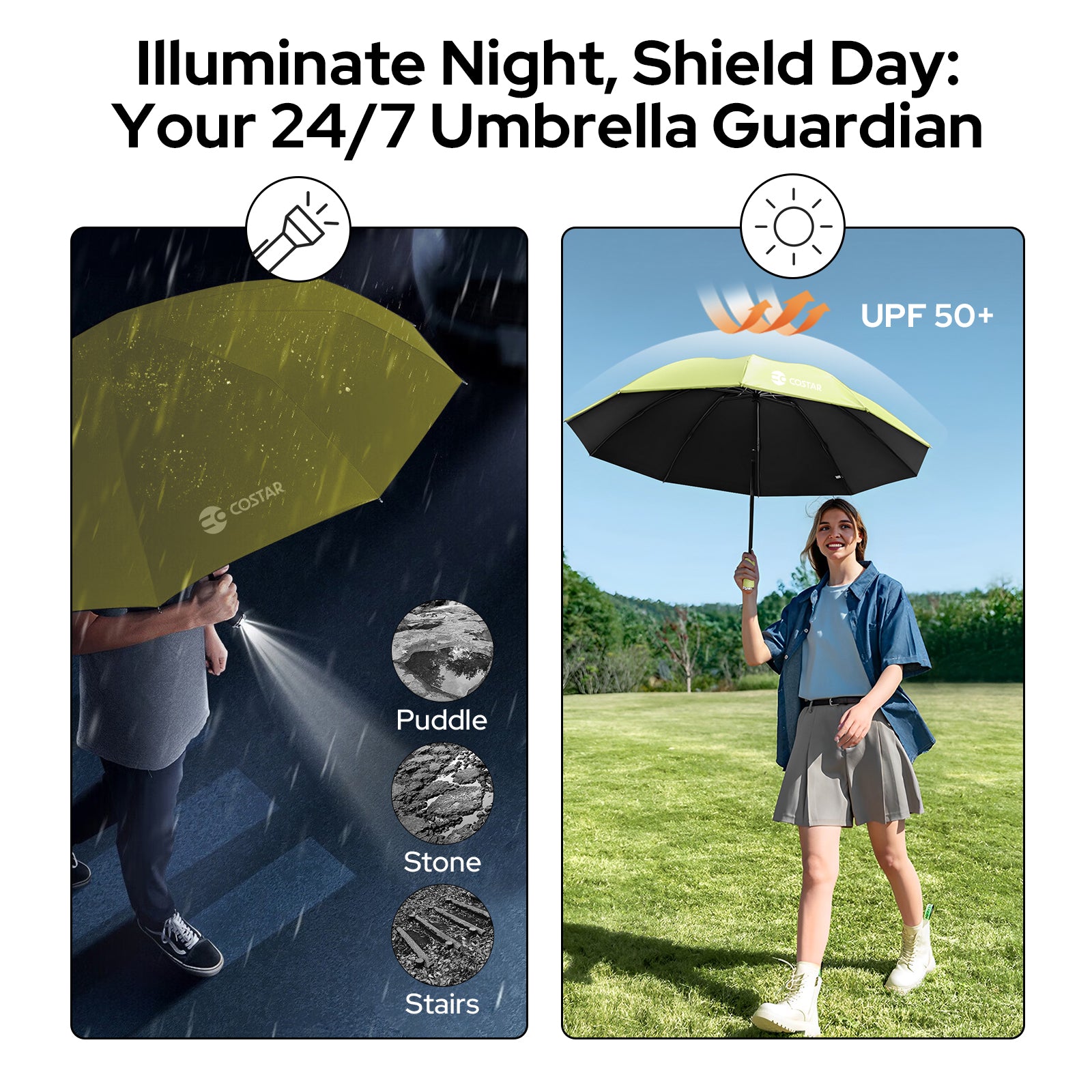 Foldable Umbrella with Light