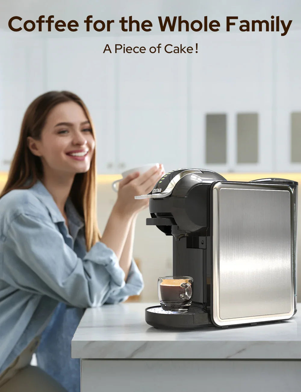 Espresso Maker for Nespresso/DG Capsule & Coffee Powder