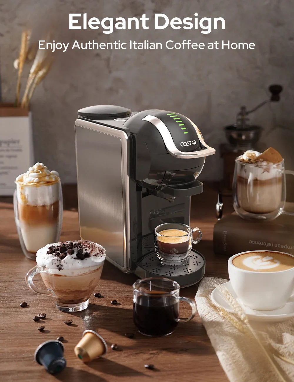 Espresso Maker for Nespresso/DG Capsule & Coffee Powder