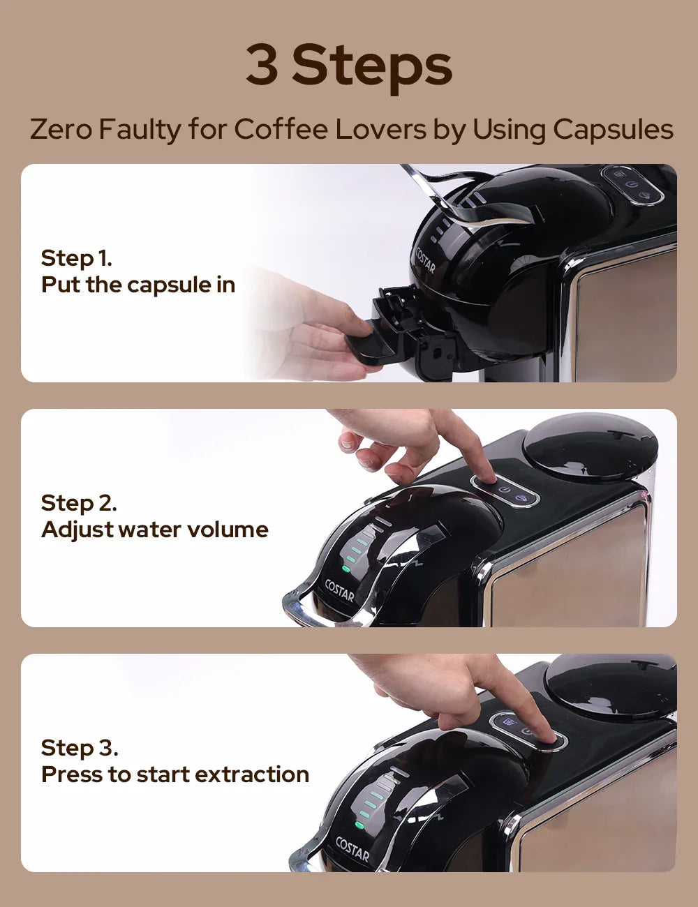 Espresso Maker for Nespresso/DG Capsule & Coffee Powder