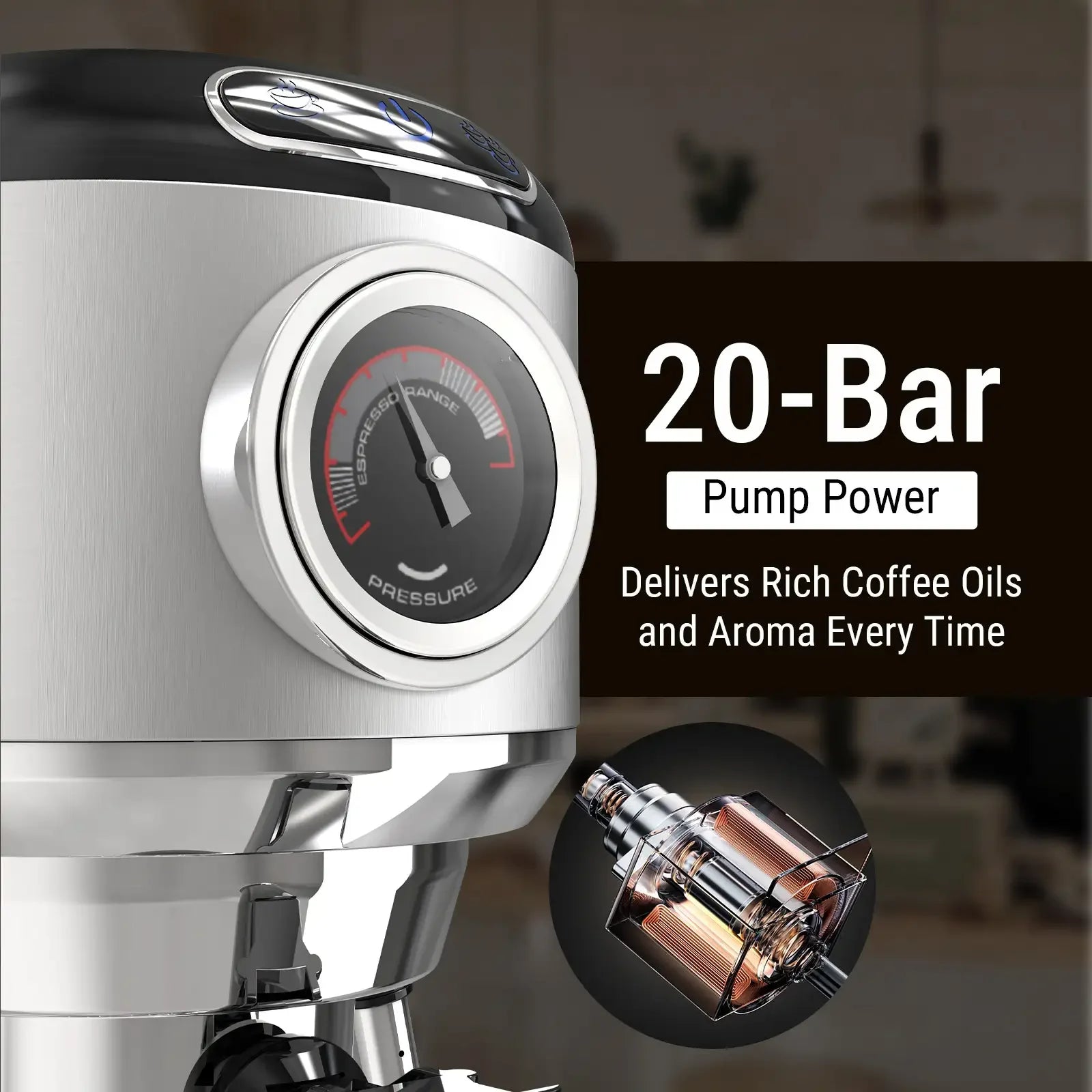 20 Bar Espresso Coffee Machine (for Powder & Capsule)