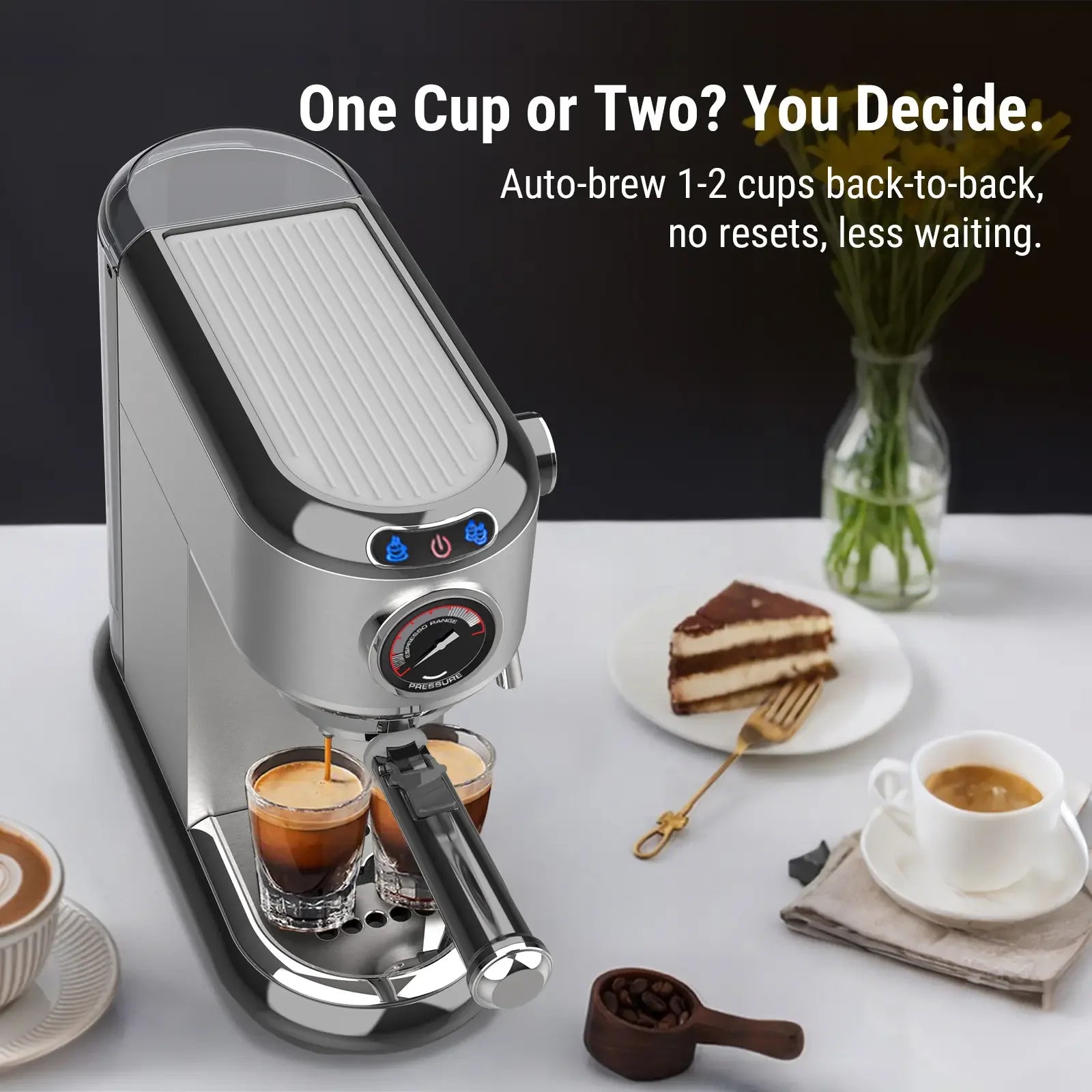 20 Bar Espresso Coffee Machine (for Powder & Capsule)