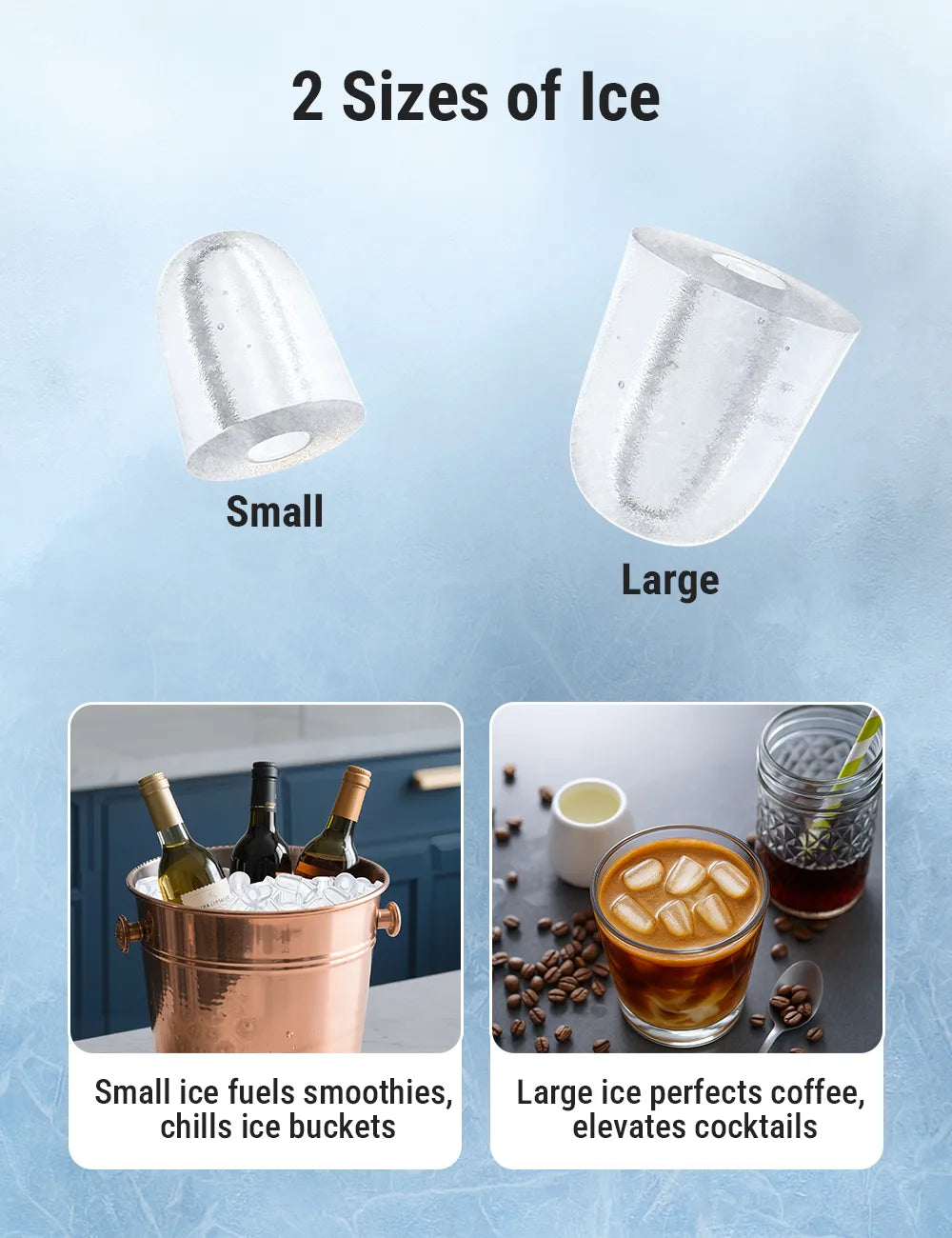 Stainless Steel Countertop Ice Maker Machine with Self-Cleaning