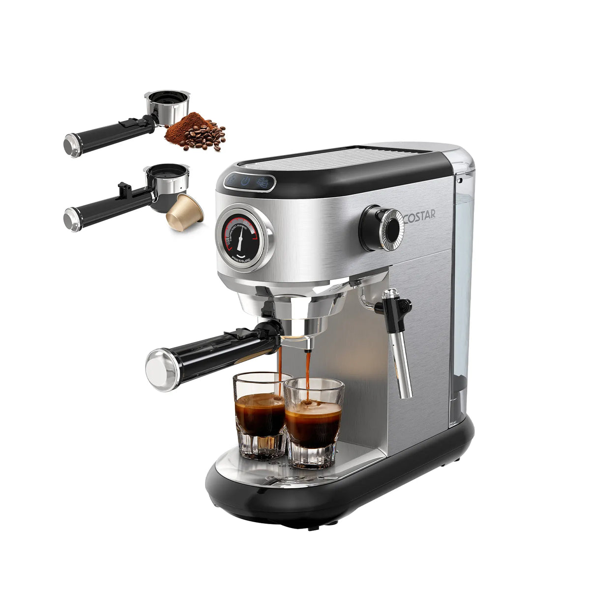 Versatile 2-in-1 Espresso Machine | Ground Coffee & Capsule | 20 Bar ...
